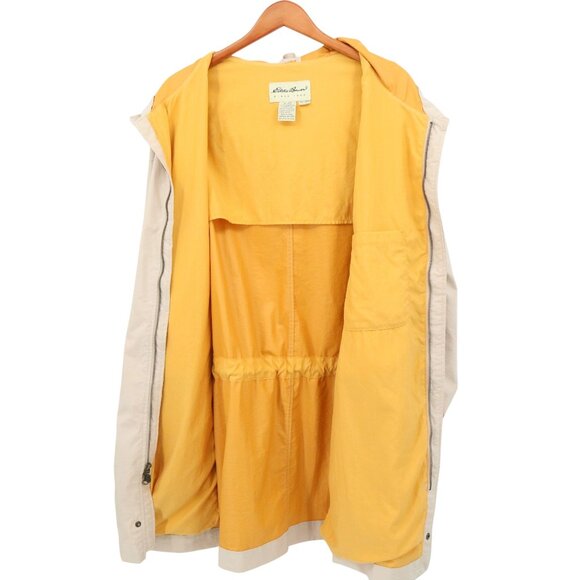 Eddie Bauer Vintage Men's Hooded Beige Zip front Jacket L - Picture 9 of 10